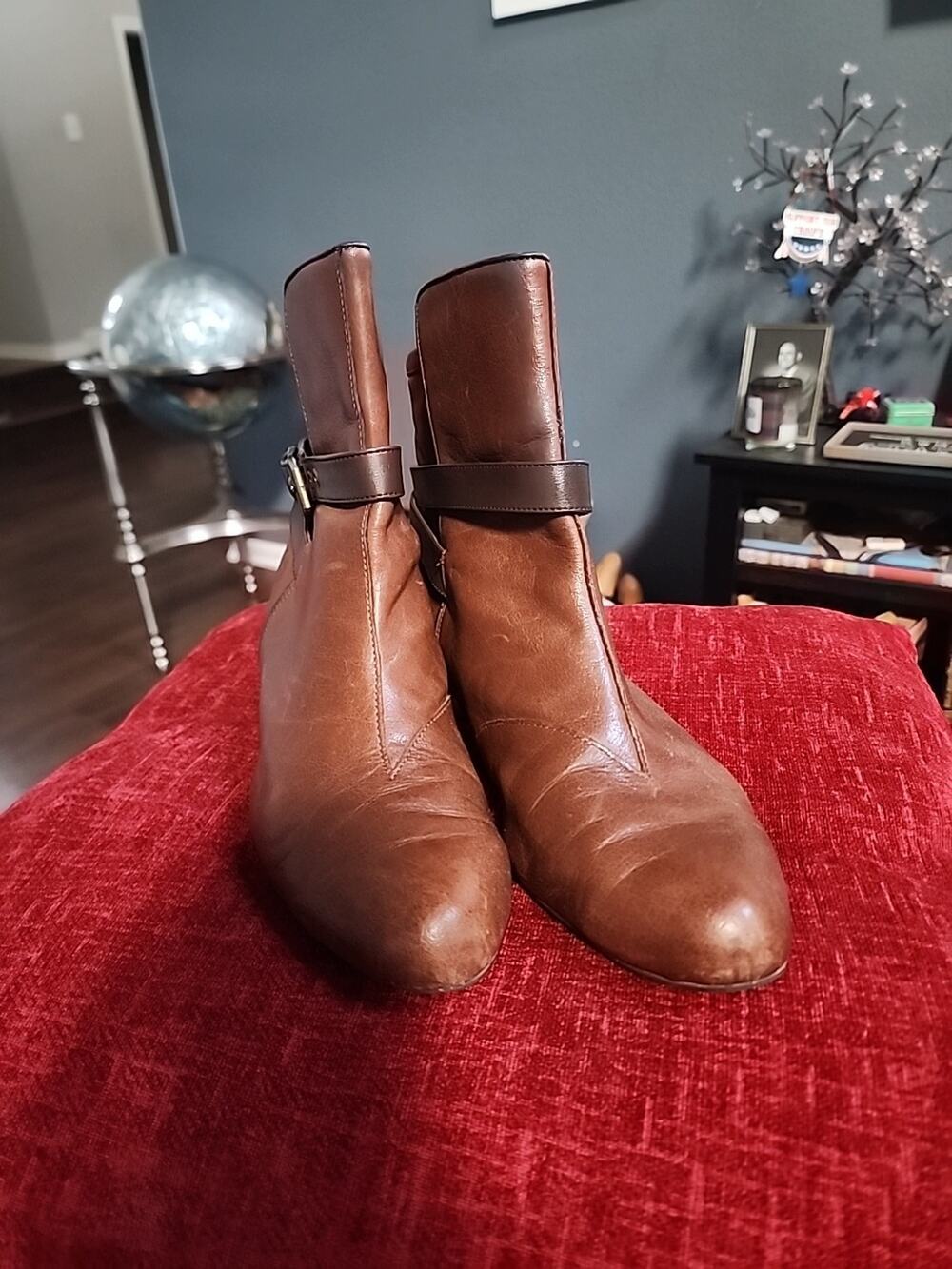 Rockport leather half calf boots brown buckled Womens Boot